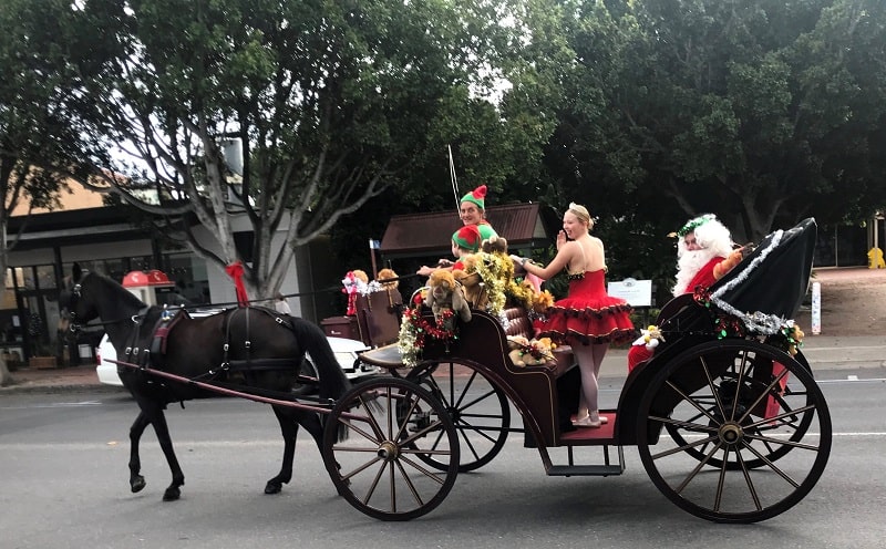 Santa in a horse and carriage